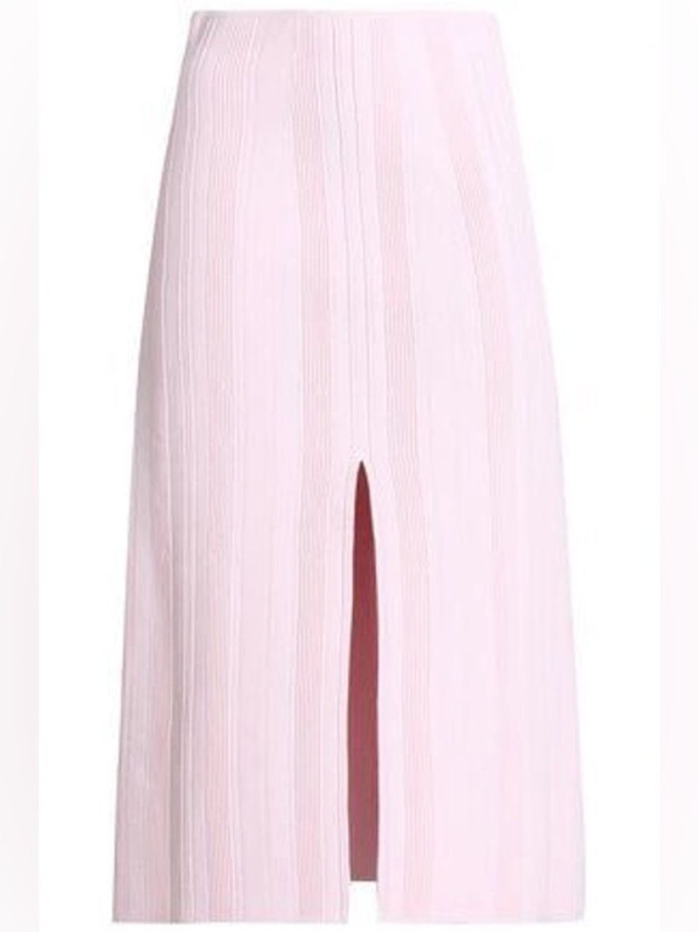 Proenza Schouler RIBBED STRETCH-KNIT MIDI SKIRT IN BABY PINK Sz large NWT - Picture 7 of 13